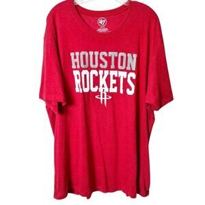 HOUSTON ROCKETS MEN RED SHORT SLEEVE COTTON POLYESTER SHIRT SIZE XXL T-SHIRT